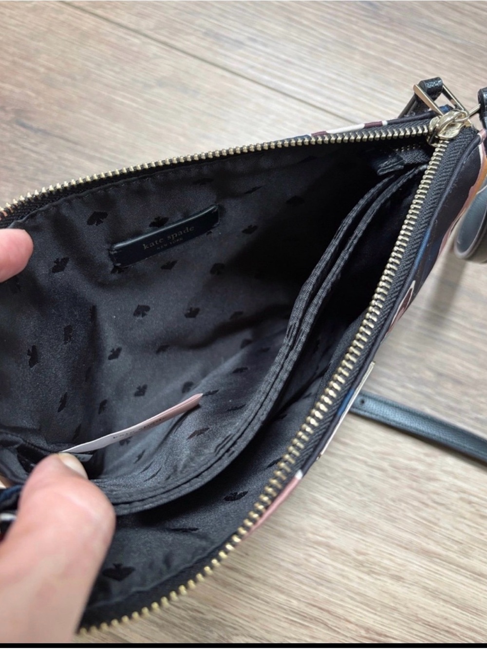kate spade Black Floral Print Crossbody with Multicolor Accents - Picture 10 of 10